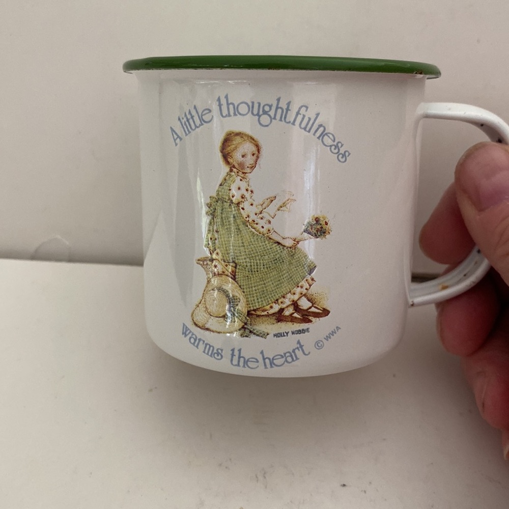 Vintage Holly Hobby enamelware child’s mug